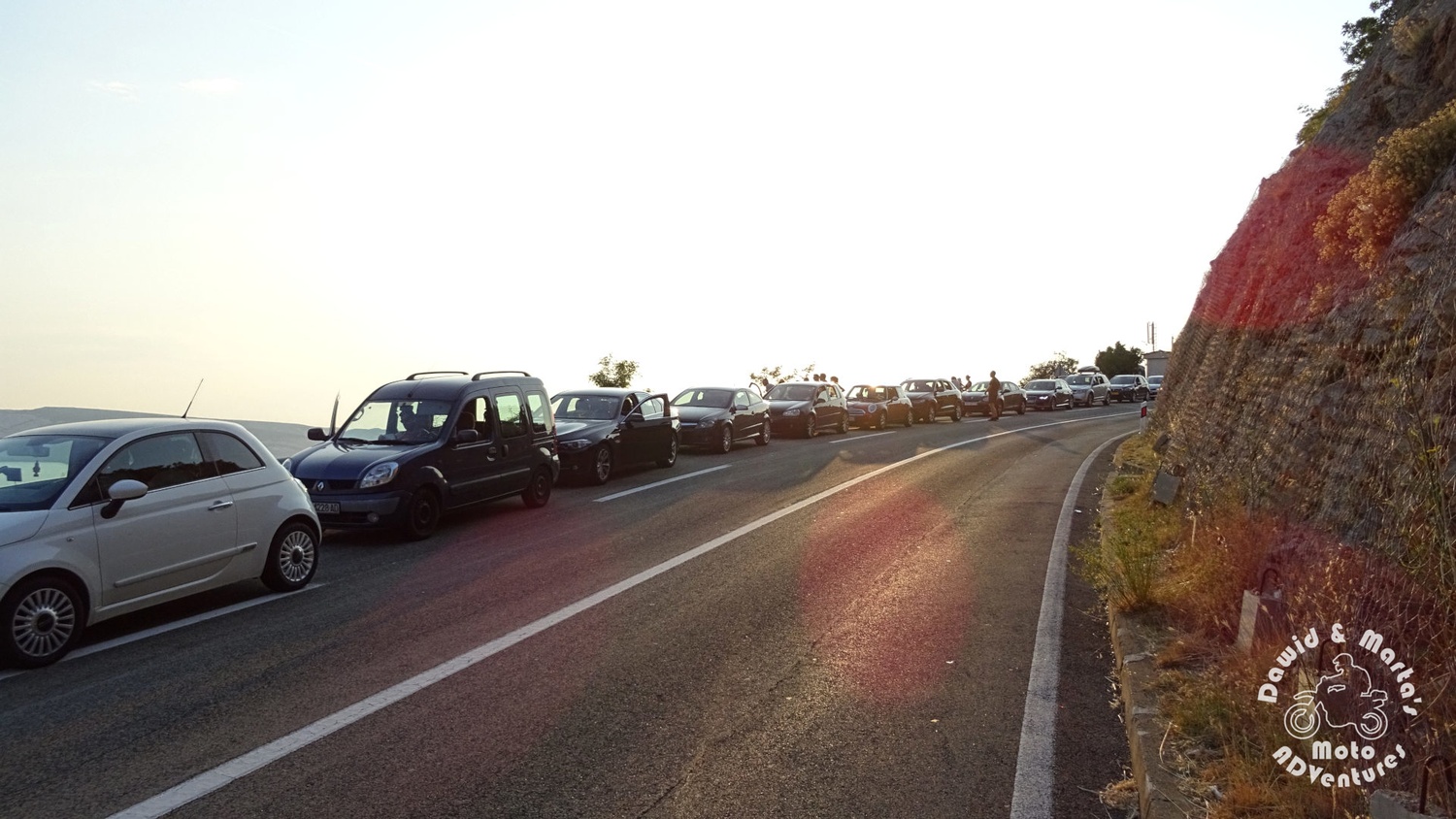 Queue to the ferry at the Prizna port - waiting to get to the Pag Island