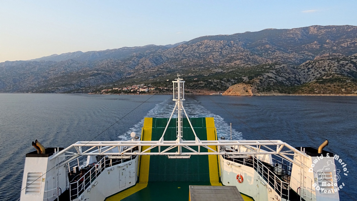 View from the ferry on the Prizna coast - getting to the Pag Island