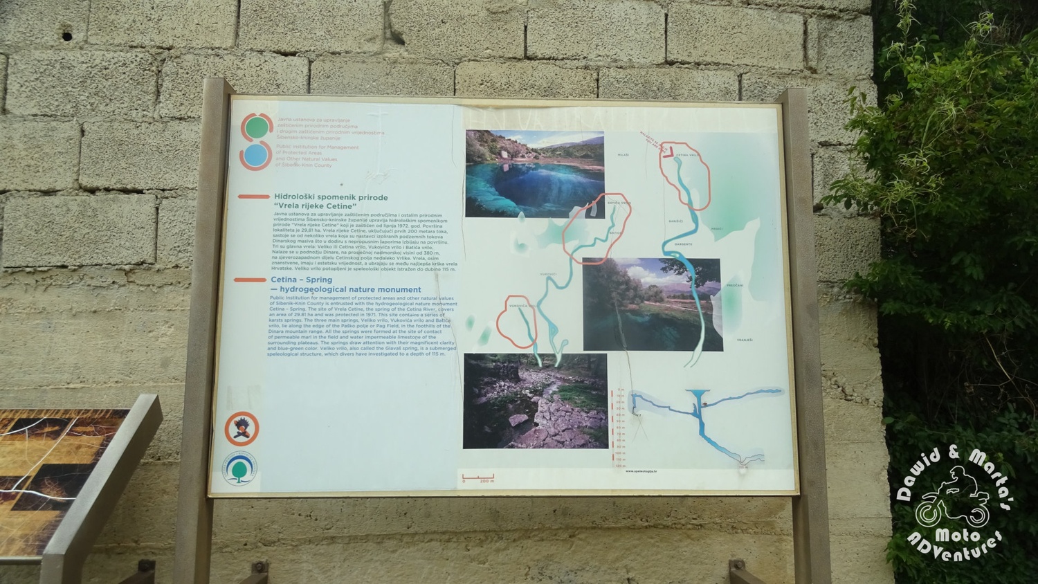Information sign at the Cetina River spring