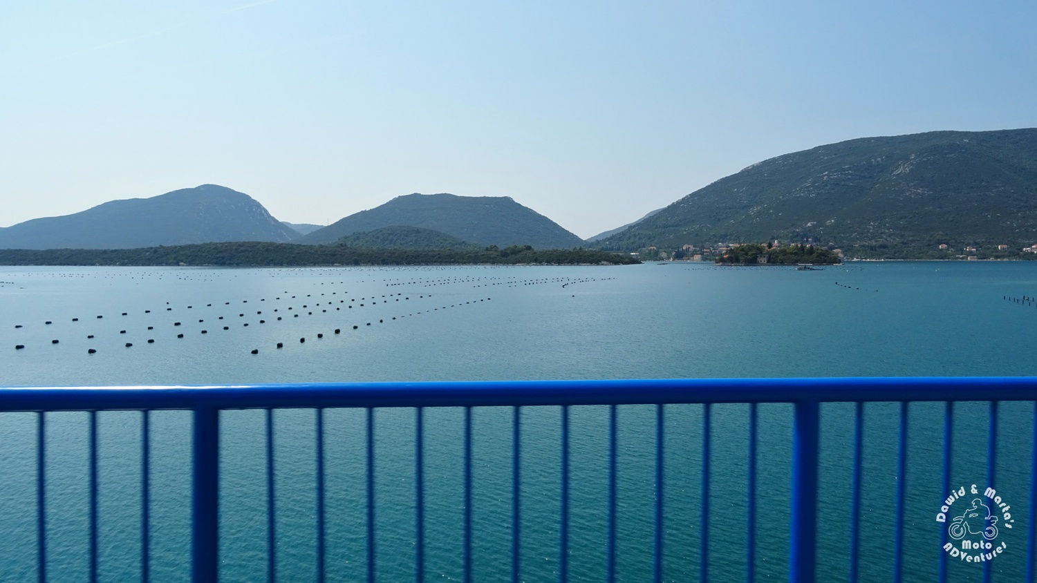 Bistrina Bridge and oysters farms in the sea