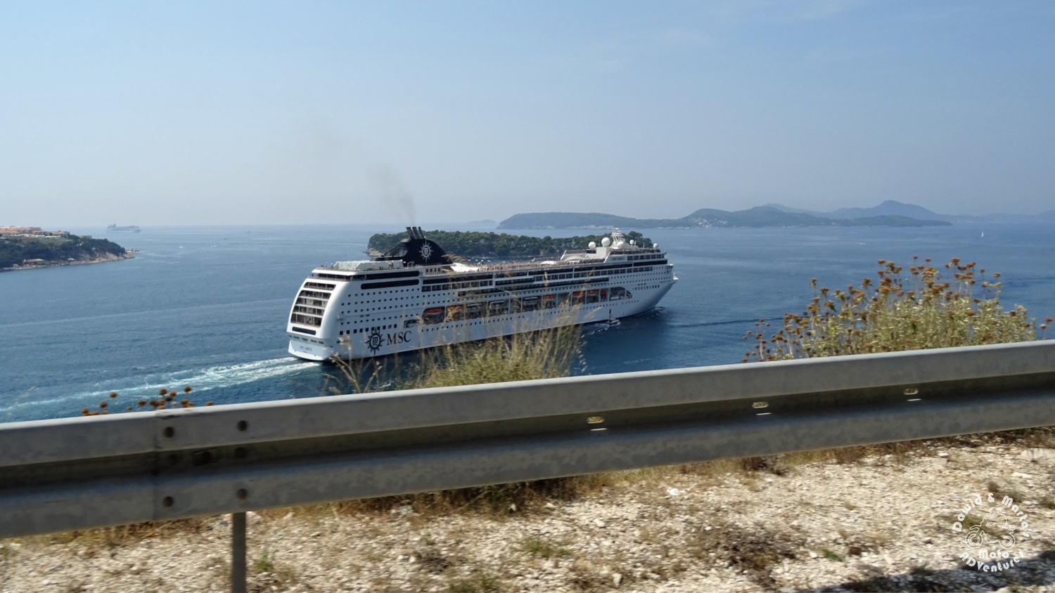 Ship seen from Adriatic Highway in Lozica