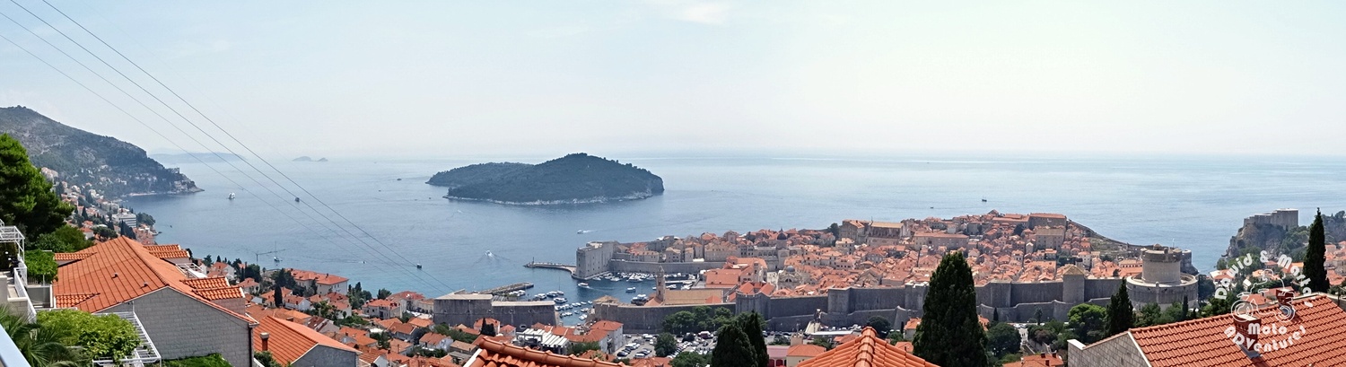 Dubrovnik Old Town and Lokrum Island seen from the Adriatic Highway