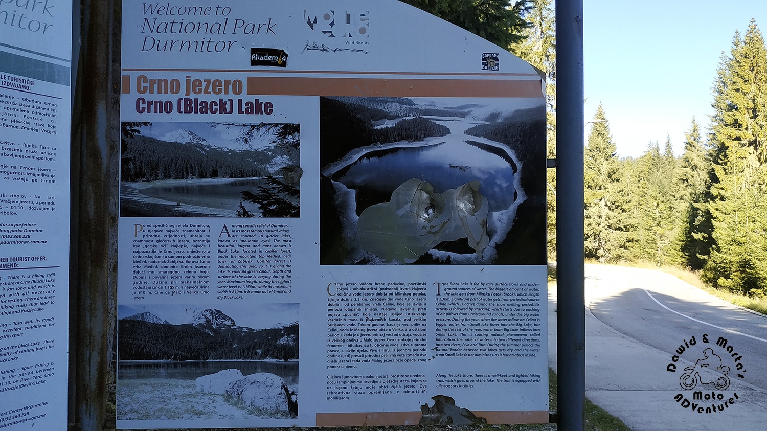 Crno Jezero infromation sign