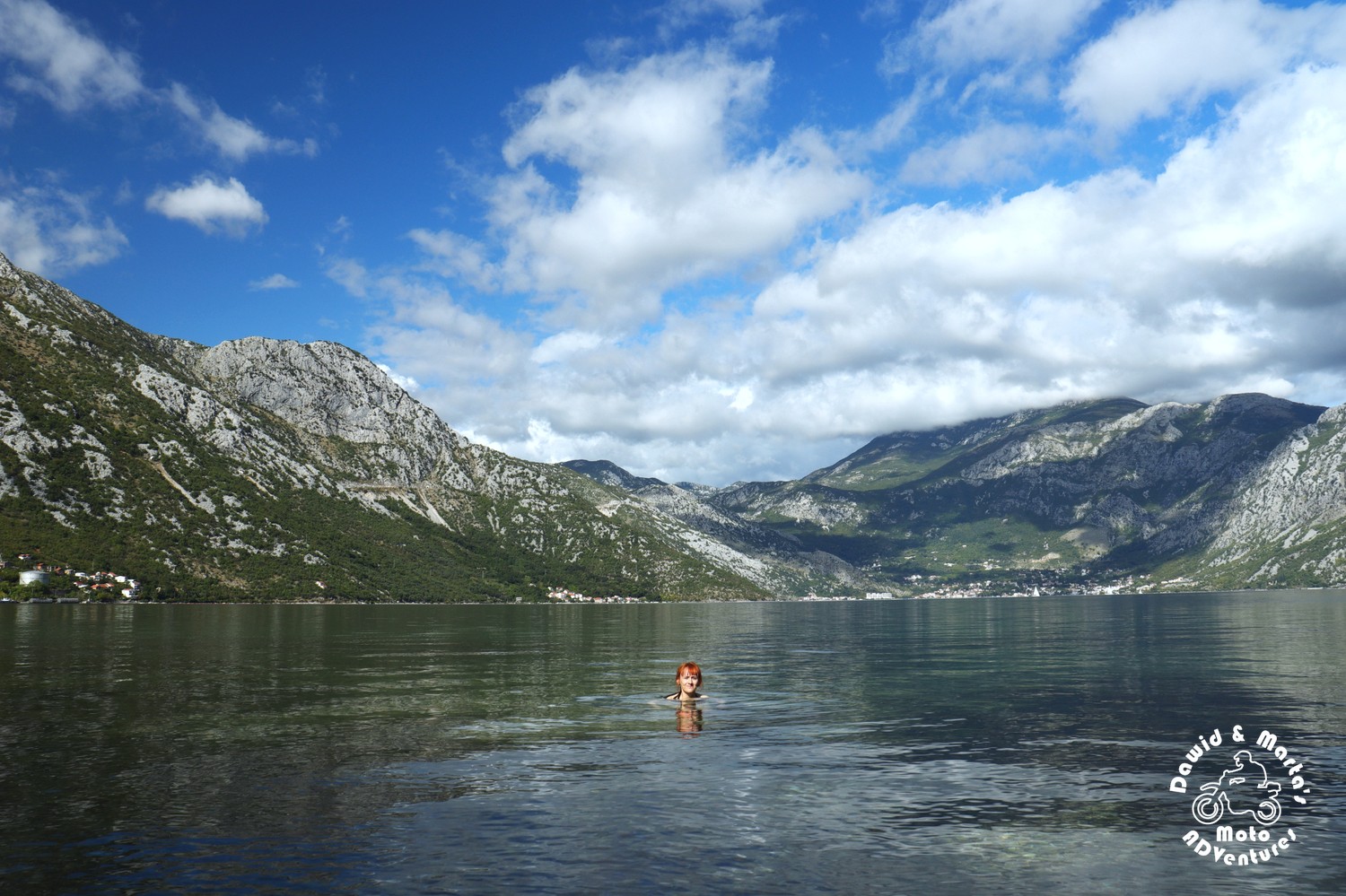 Swimming in Kotor Bay in Kostanjica