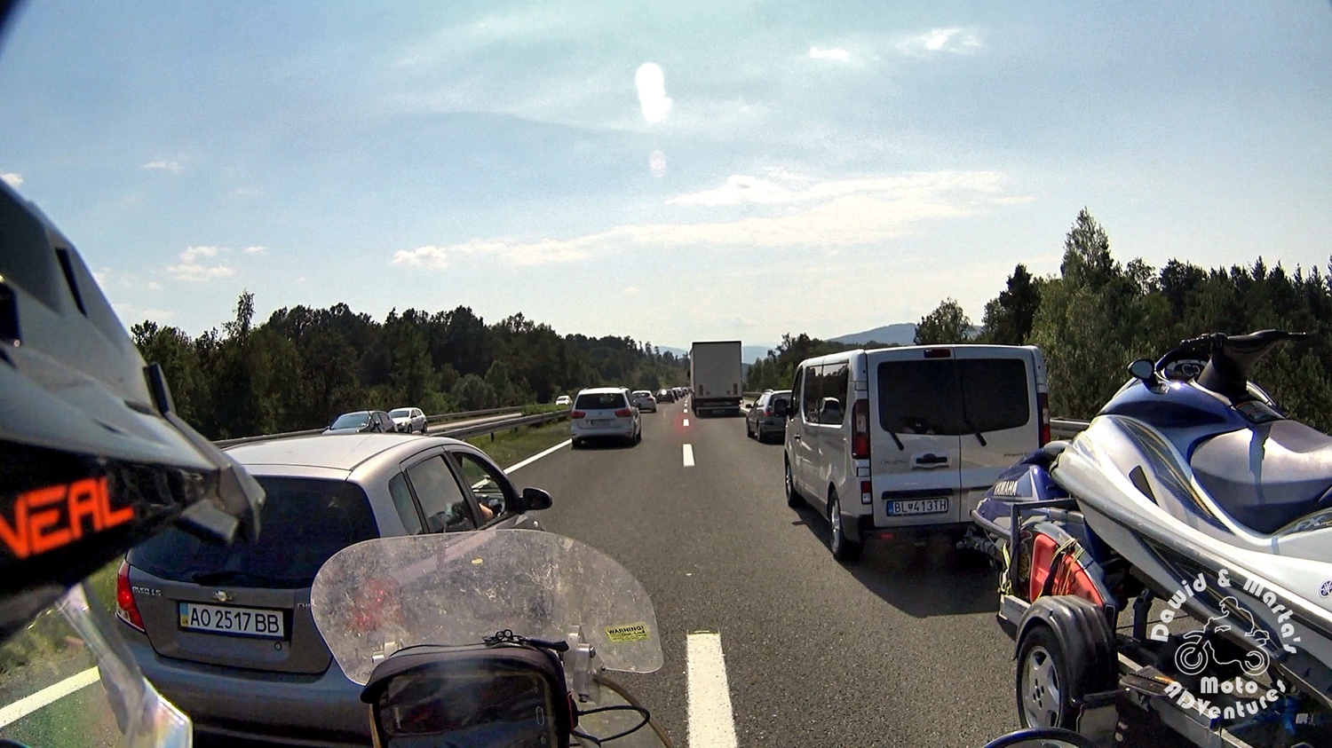 Traffic jam in the middle of nowhere, Croatia E65 road
