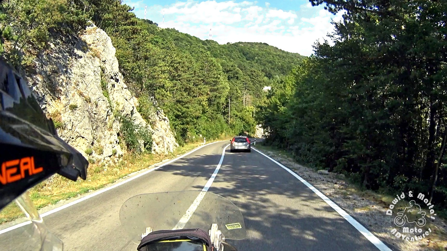 The Croatia road 23 is tightly surrounded by forests and mountains