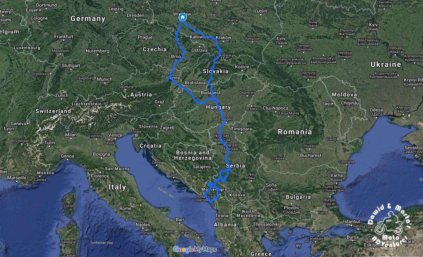 montenegro 2019 route map