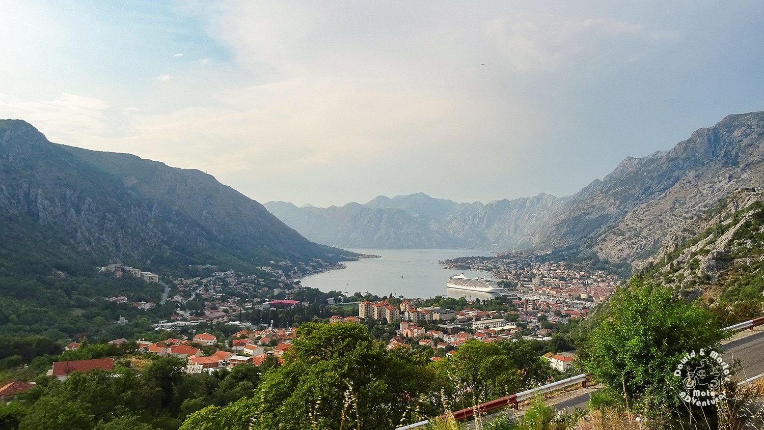 View on the Kotor Bay from the road P22 near Skaljari