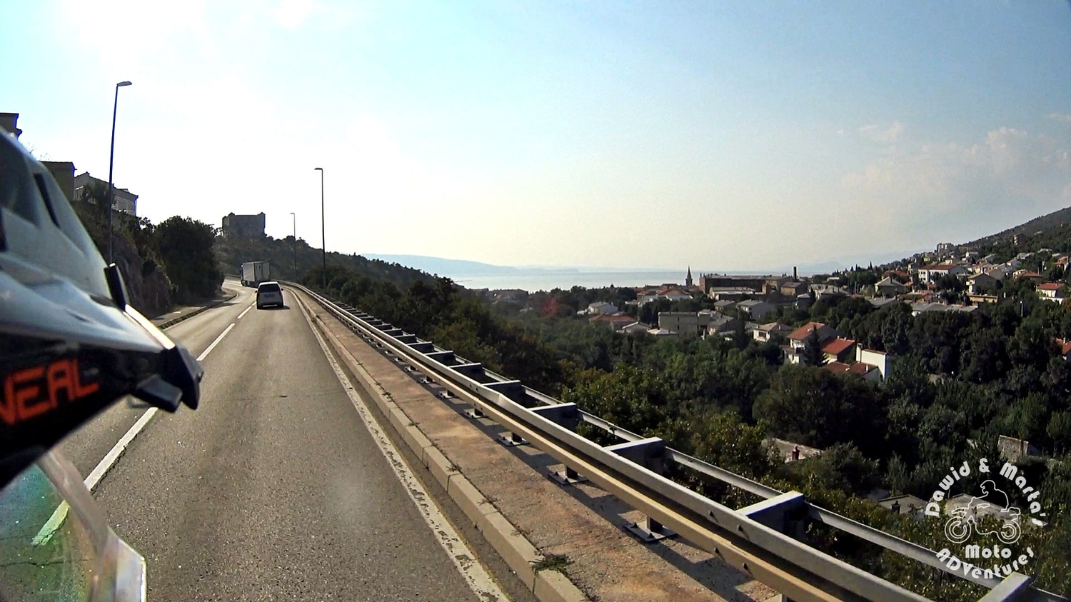 Entering Senj by road 23, Croatia