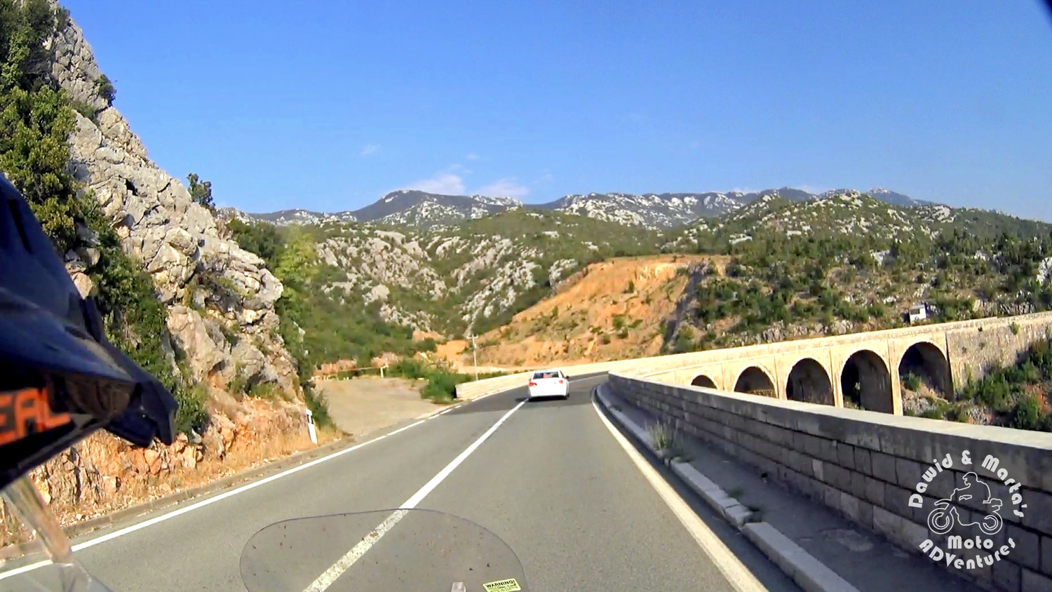 The Adriatic Highway sometimes leaves the sea coastline and meanders between the mountains
