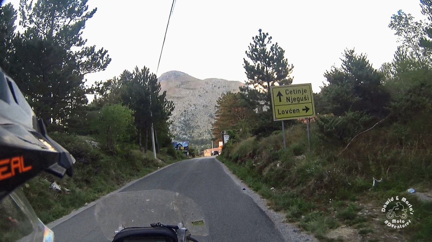 P1 road branches into Lovcen National Park