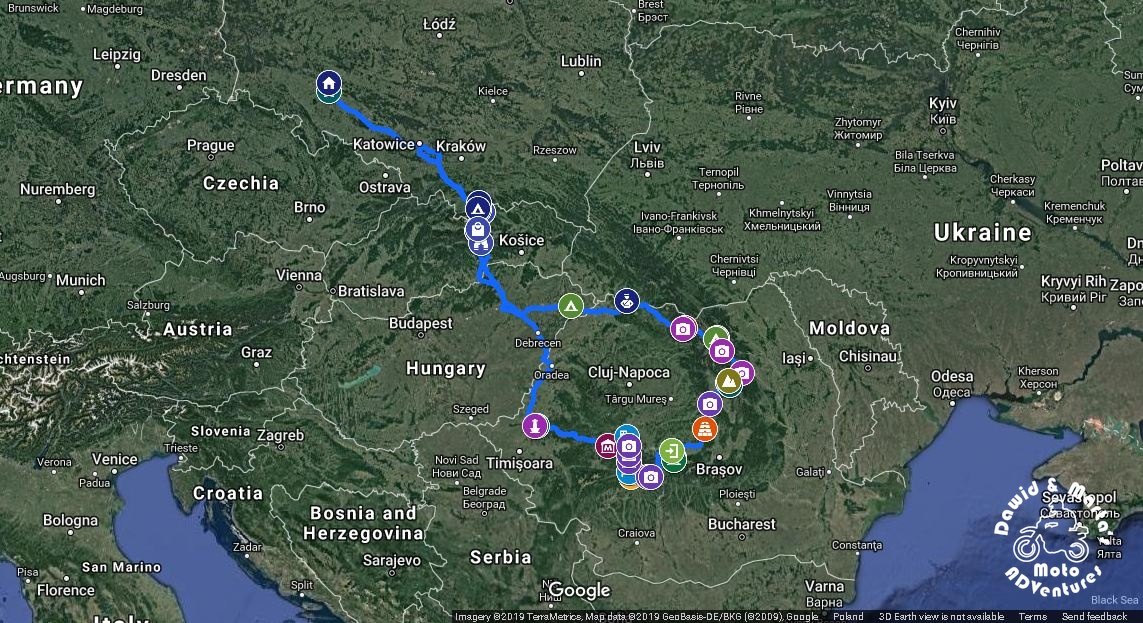 Motorcycle Trip To Romania May Map
