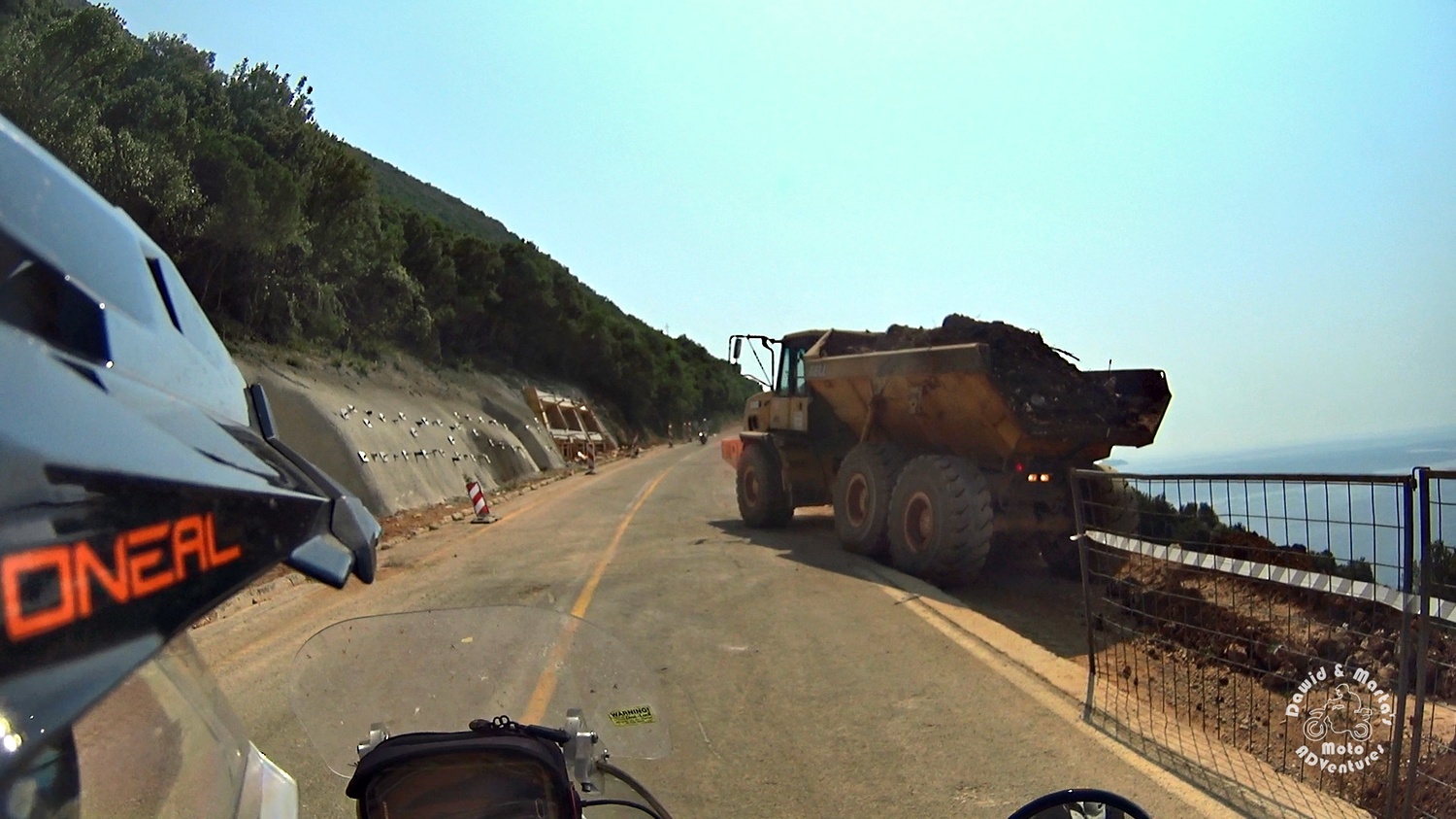 Truck working at the road 516 construction in Croatia