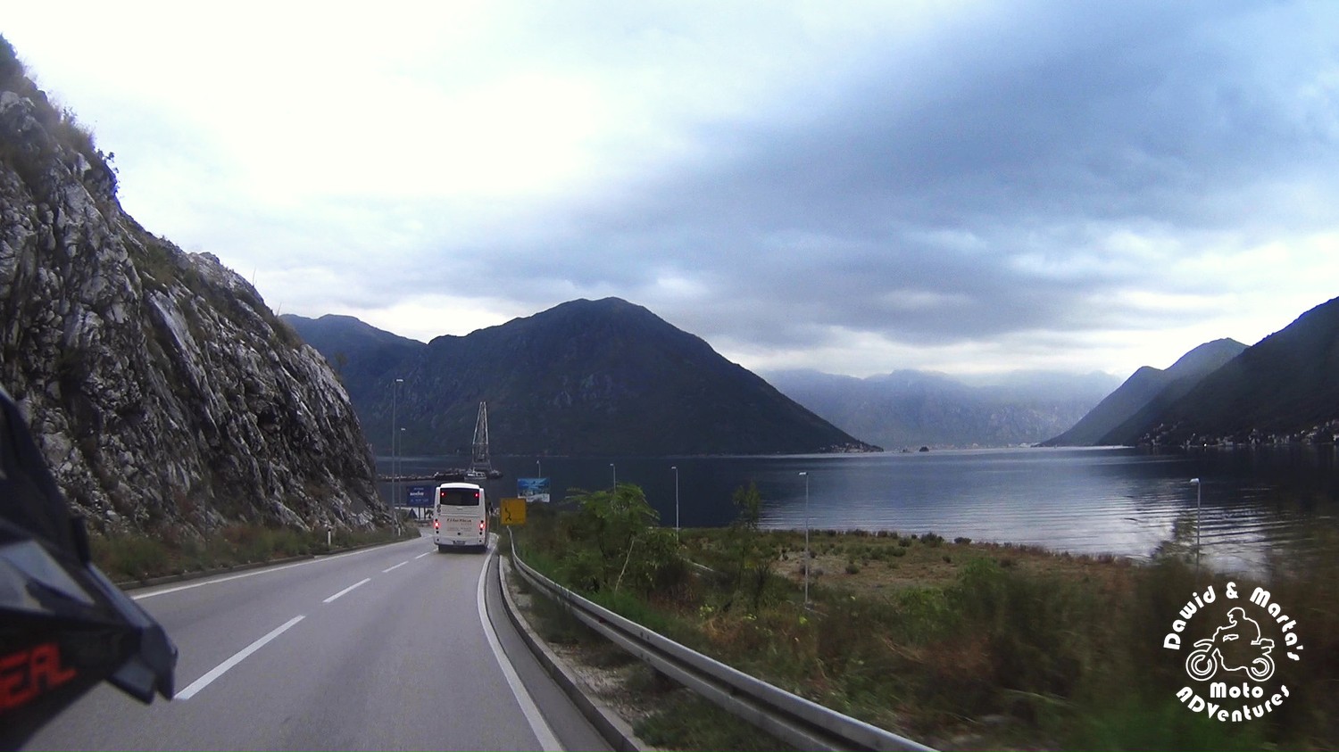 Kotor Bay seen when riding down P11 road from Niksic